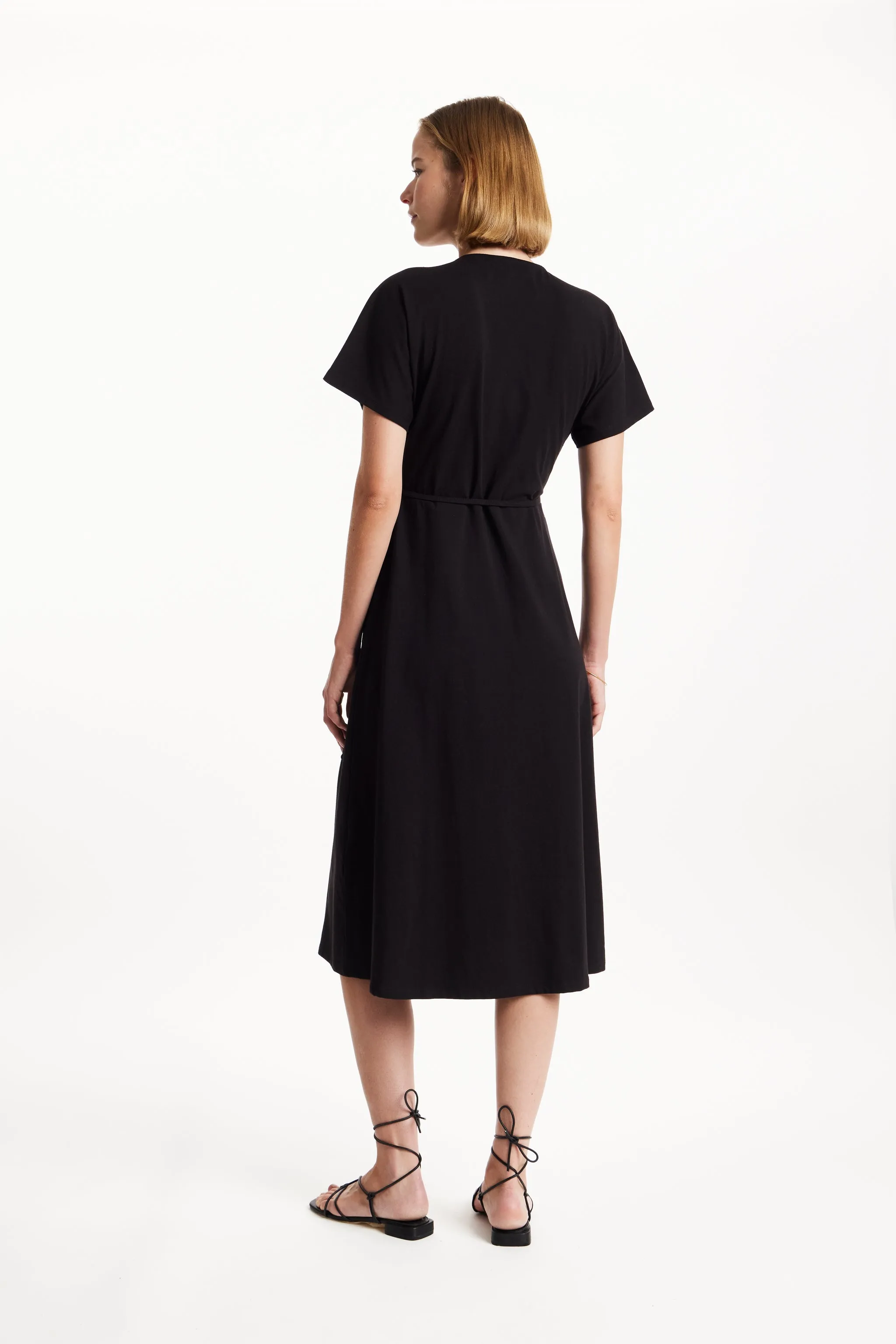 Leora Wrap Dress in Black