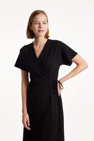 Leora Wrap Dress in Black