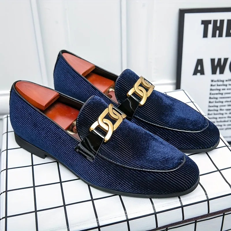 Loafers Vintage Dress Shoes | Mens Footwear Gold Buckle Stylish SlipOns