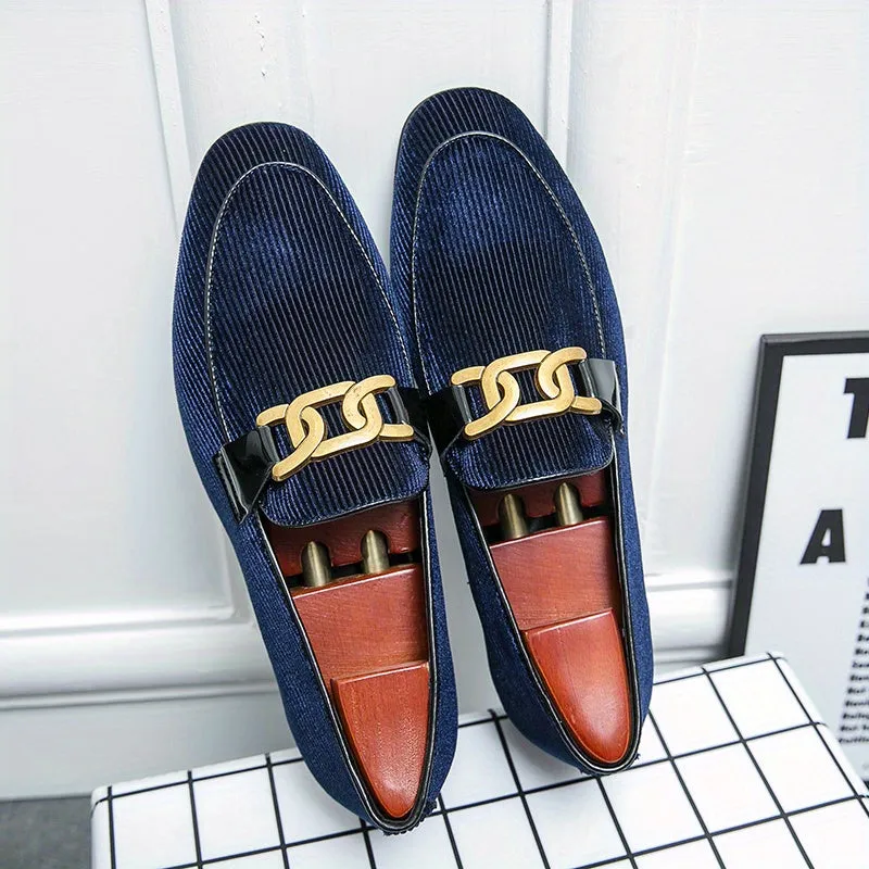 Loafers Vintage Dress Shoes | Mens Footwear Gold Buckle Stylish SlipOns