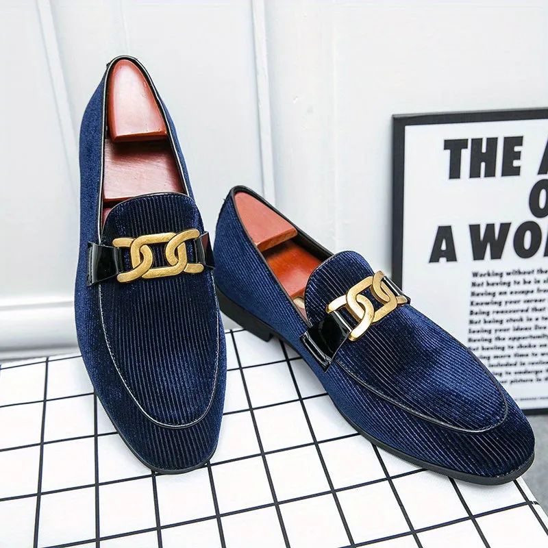 Loafers Vintage Dress Shoes | Mens Footwear Gold Buckle Stylish SlipOns