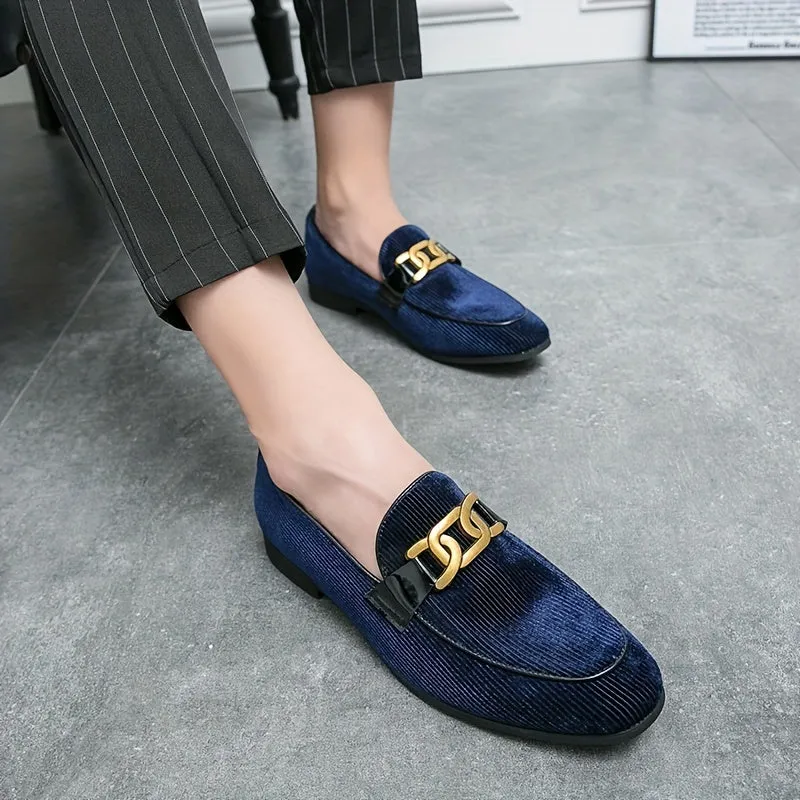 Loafers Vintage Dress Shoes | Mens Footwear Gold Buckle Stylish SlipOns