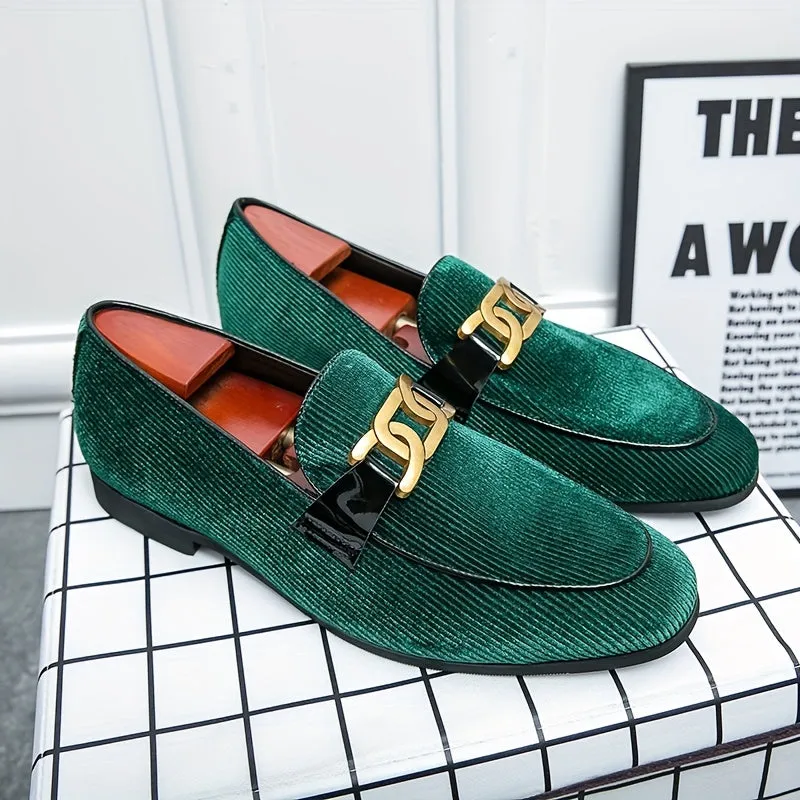Loafers Vintage Dress Shoes | Mens Footwear Gold Buckle Stylish SlipOns