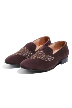Luxe Crowned Elegance Velvet Slip-ons