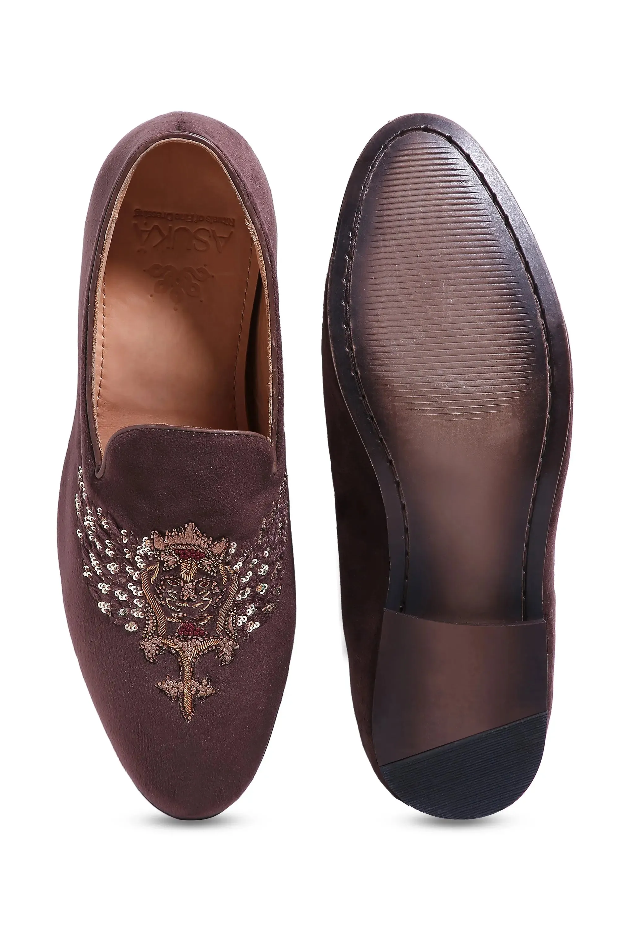 Luxe Crowned Elegance Velvet Slip-ons
