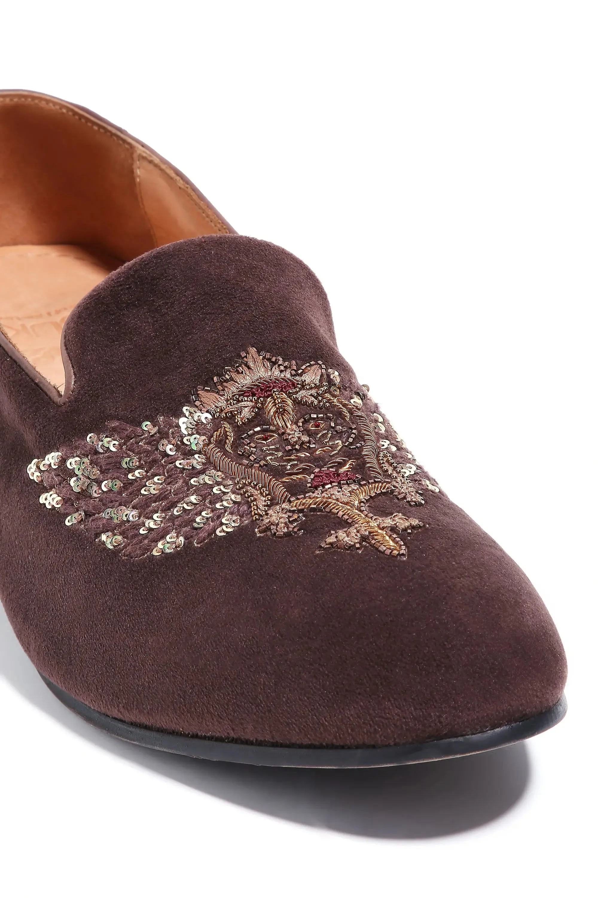 Luxe Crowned Elegance Velvet Slip-ons