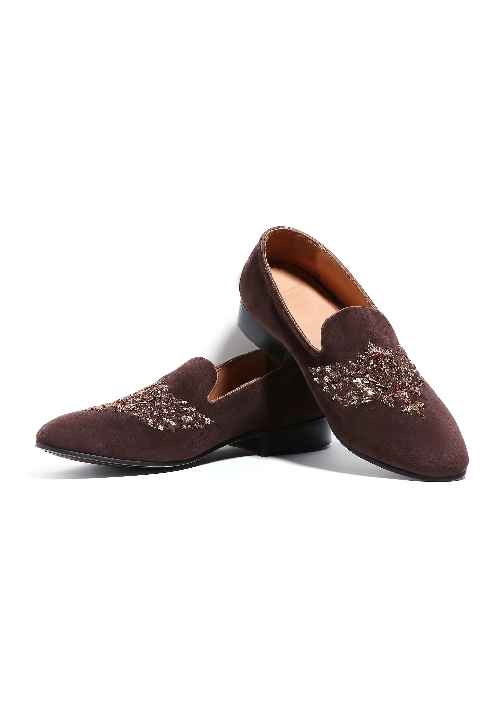 Luxe Crowned Elegance Velvet Slip-ons