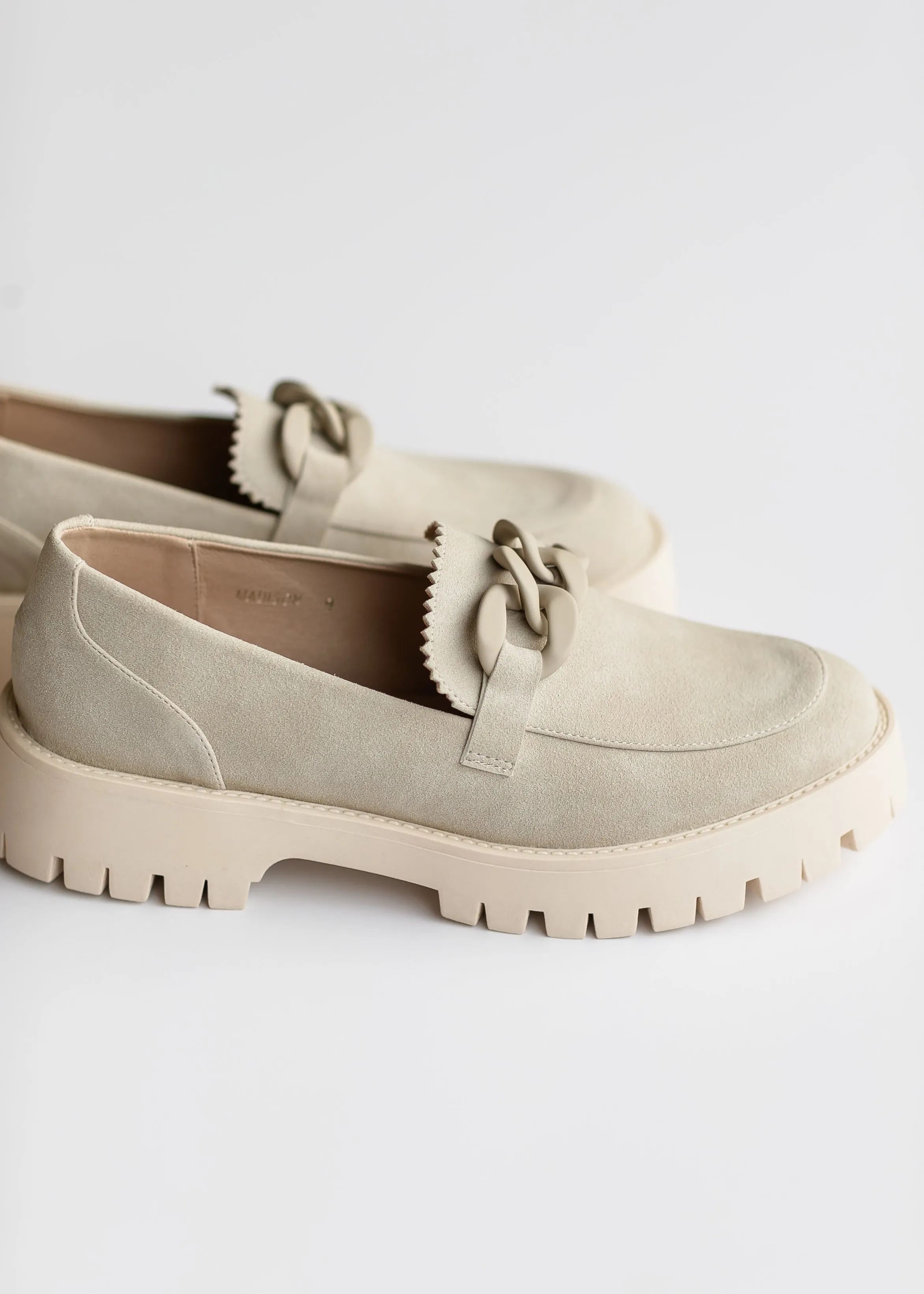 Matte Chain Detail Lug Sole Loafer - FINAL SALE