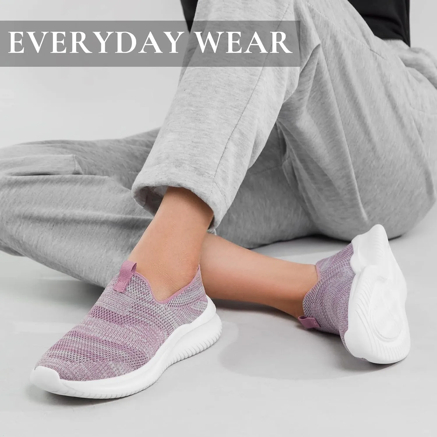 MaxMuxun Walking Shoes for Women Lightweight Slip on Sneakers for Women Non-Slip Workout Athletic Running Shoes with Arch Support