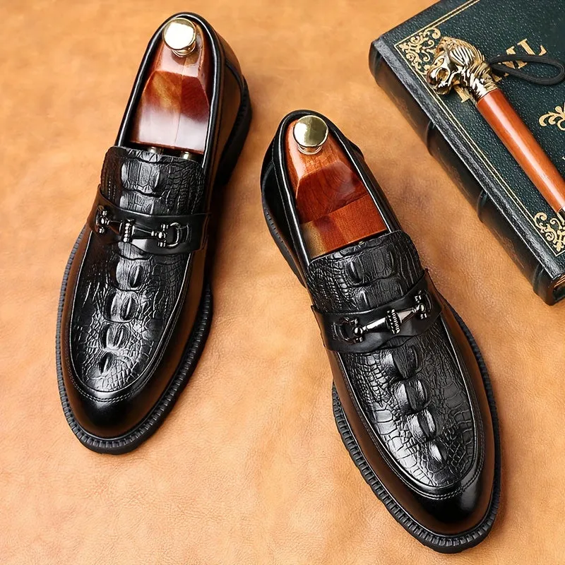Men's Luxury Cowhide Top Layer Loafers With Rubber Sole | Dress Shoes