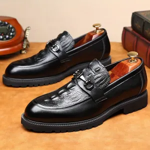 Men's Luxury Cowhide Top Layer Loafers With Rubber Sole | Dress Shoes