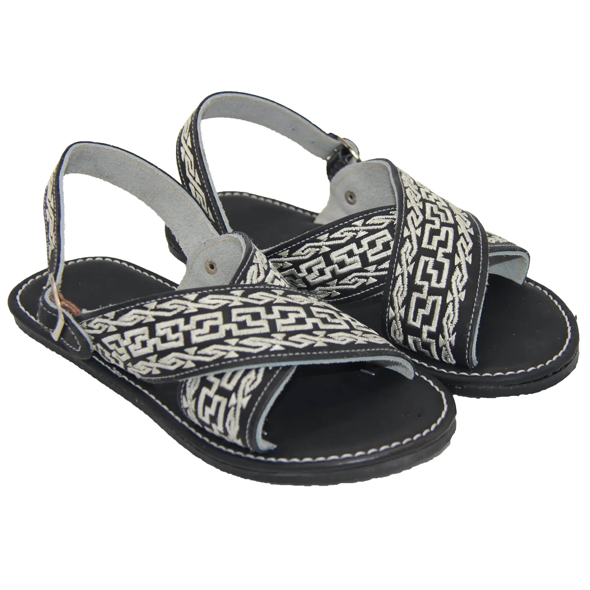 Men’s Mexican Huarache Leather Embroidered Sandal