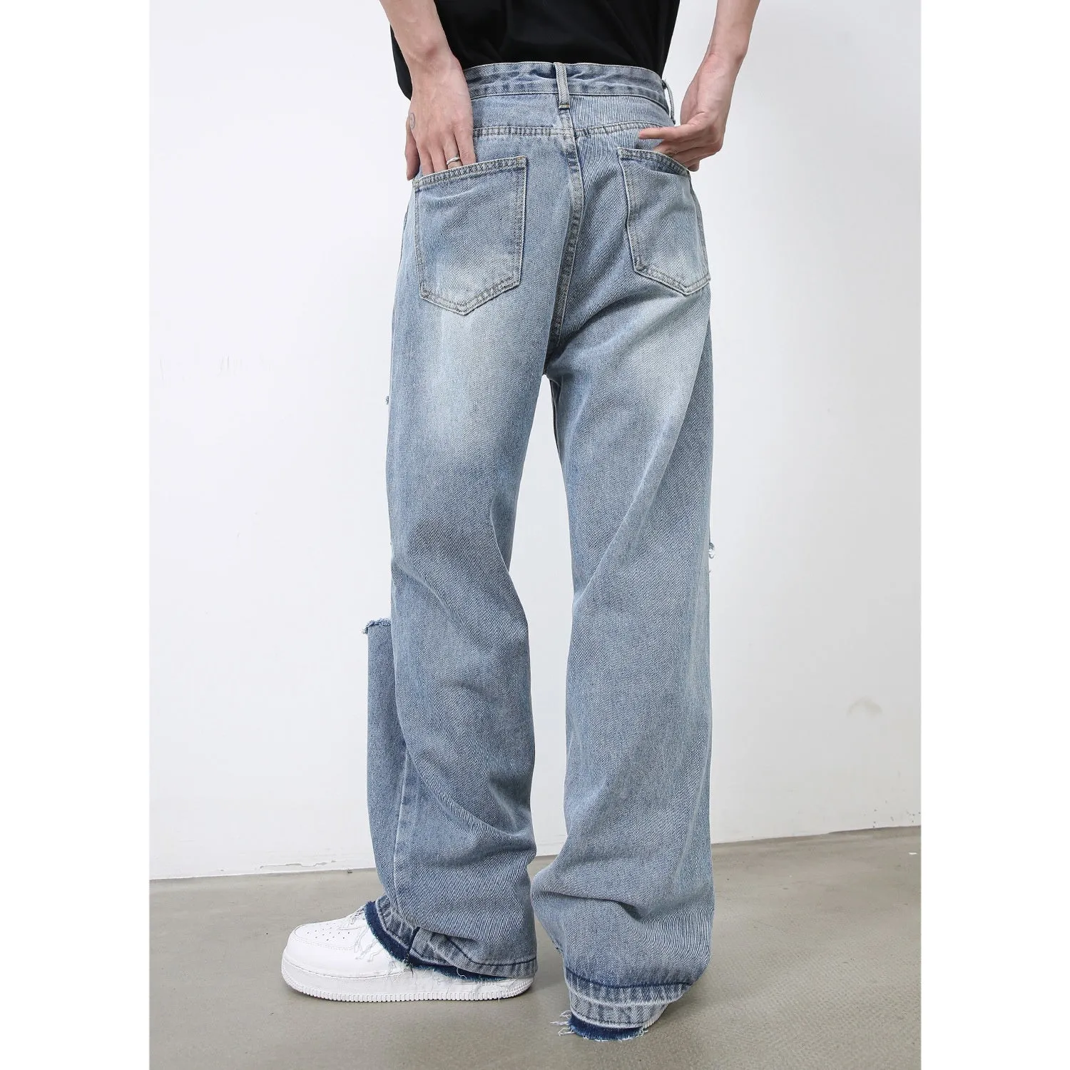 Men’s Ripped Jeans - Retro High Street Blue
