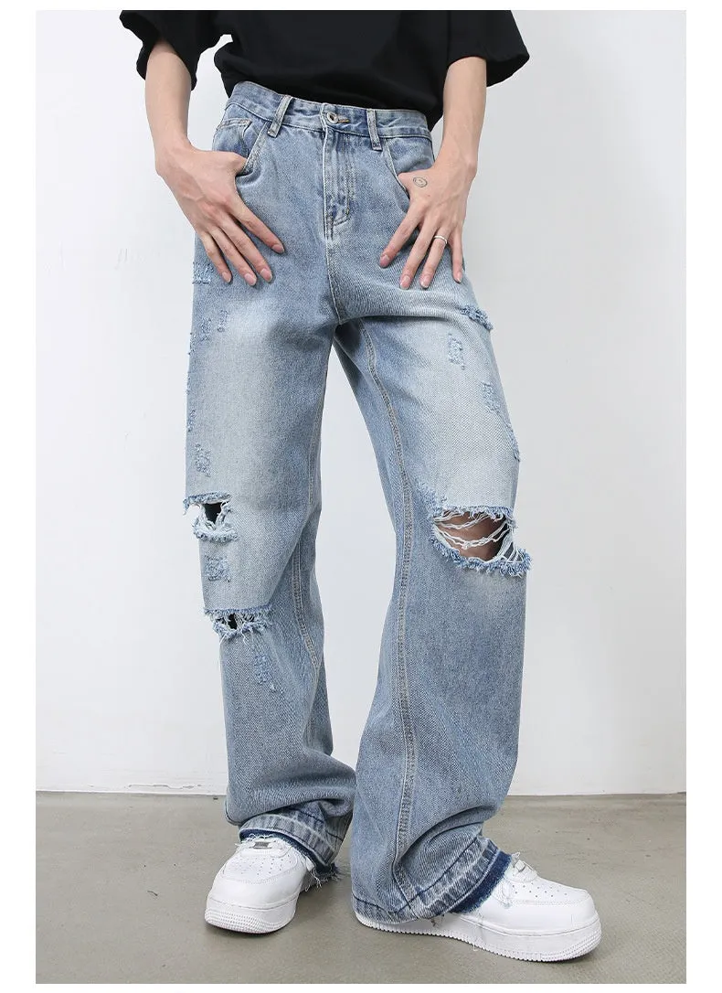 Men’s Ripped Jeans - Retro High Street Blue