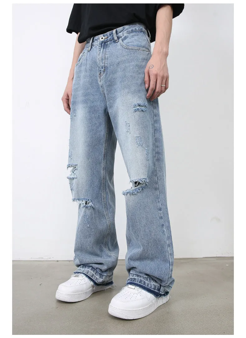 Men’s Ripped Jeans - Retro High Street Blue
