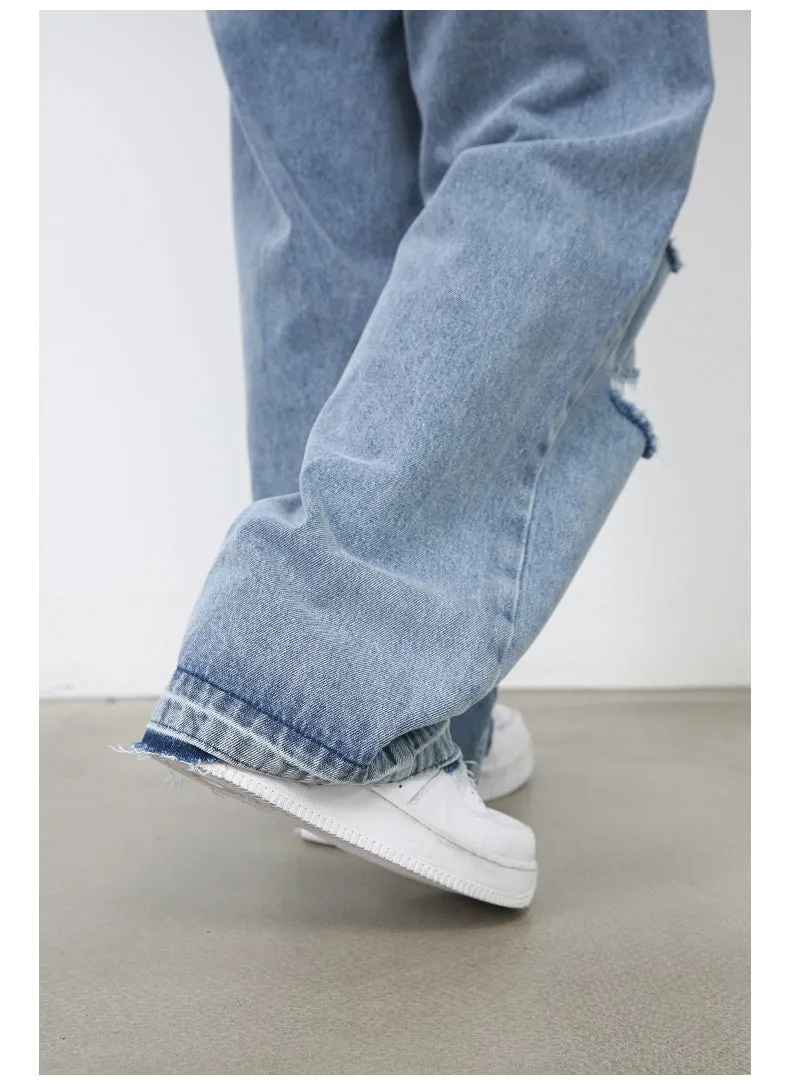 Men’s Ripped Jeans - Retro High Street Blue