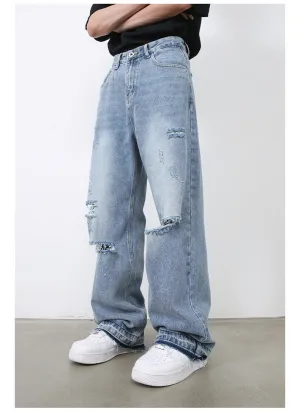 Men’s Ripped Jeans - Retro High Street Blue