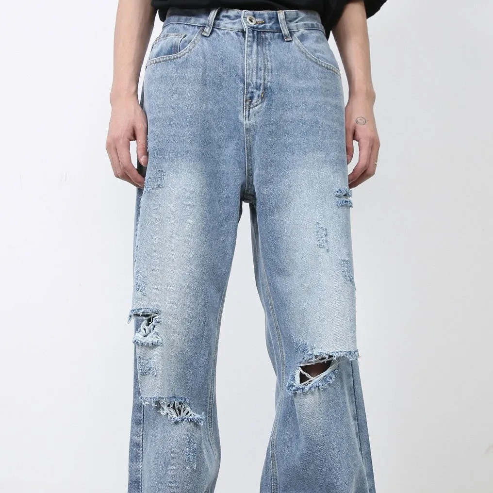 Men’s Ripped Jeans - Retro High Street Blue