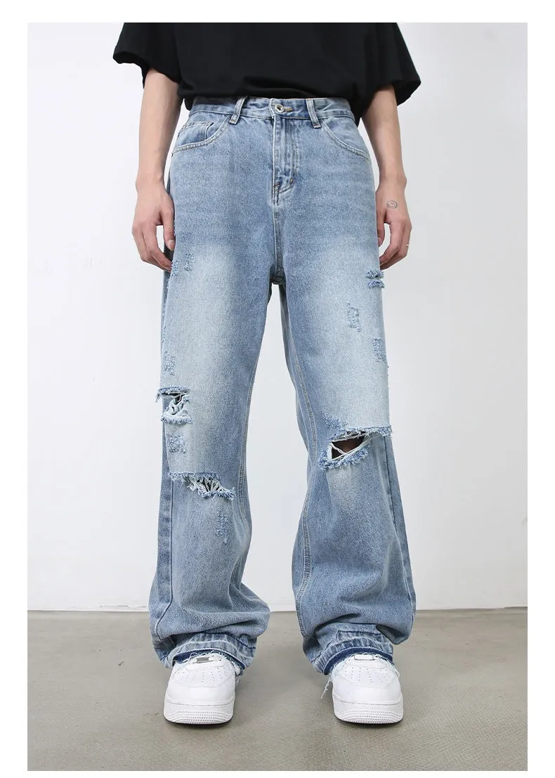 Men’s Ripped Jeans - Retro High Street Blue
