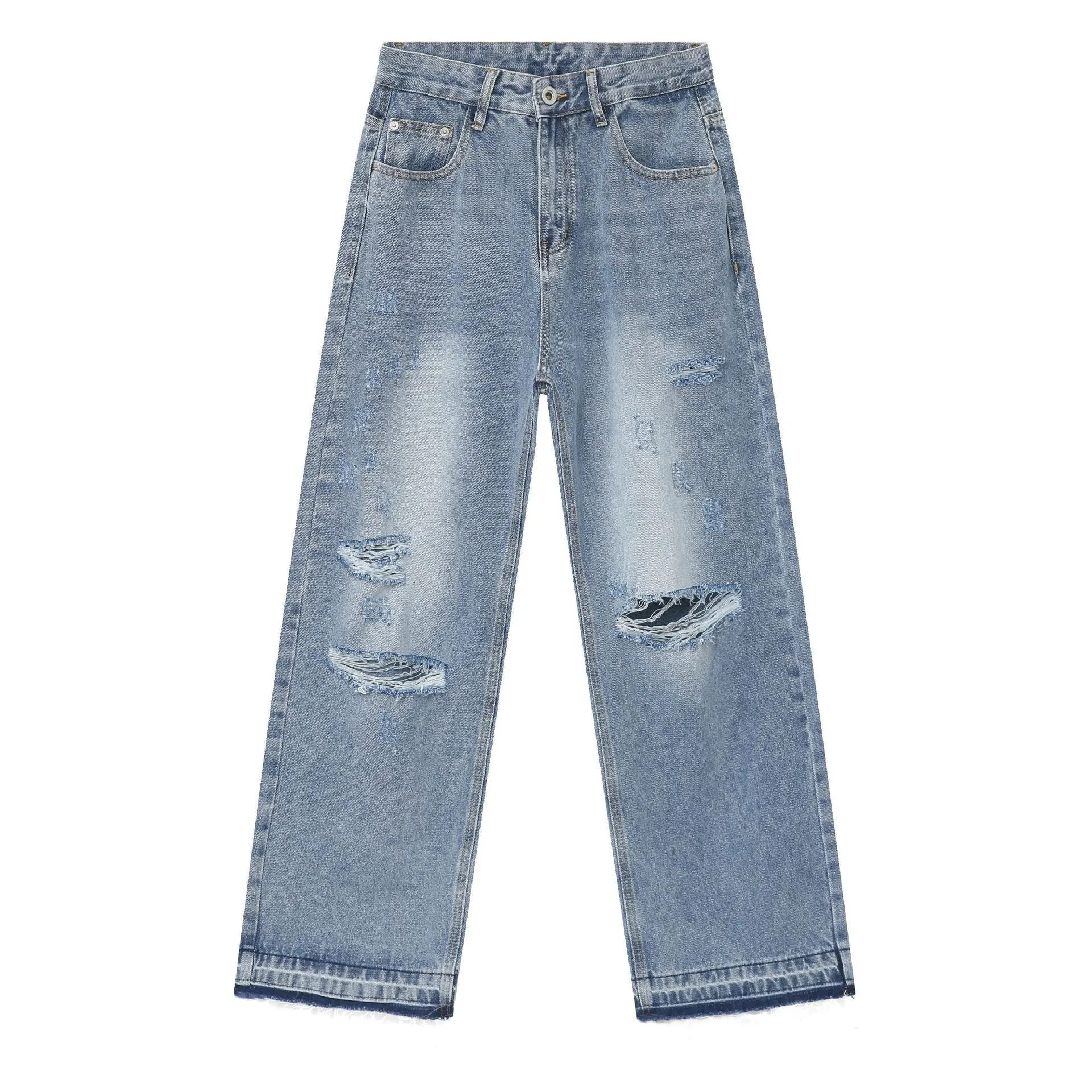 Men’s Ripped Jeans - Retro High Street Blue