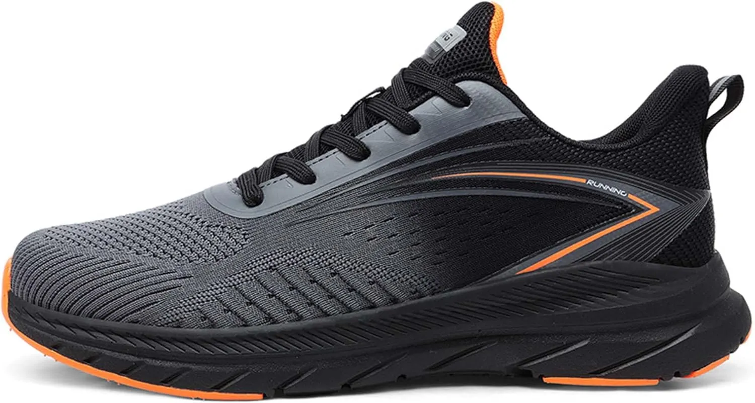 Men's Sports Running Shoes Lightweight Breathable Walking Shoes Non-Slip Outdoor Sports Cross-Country Running Shoes Fashion Sneakers Mesh Athletic Casual Shoes
