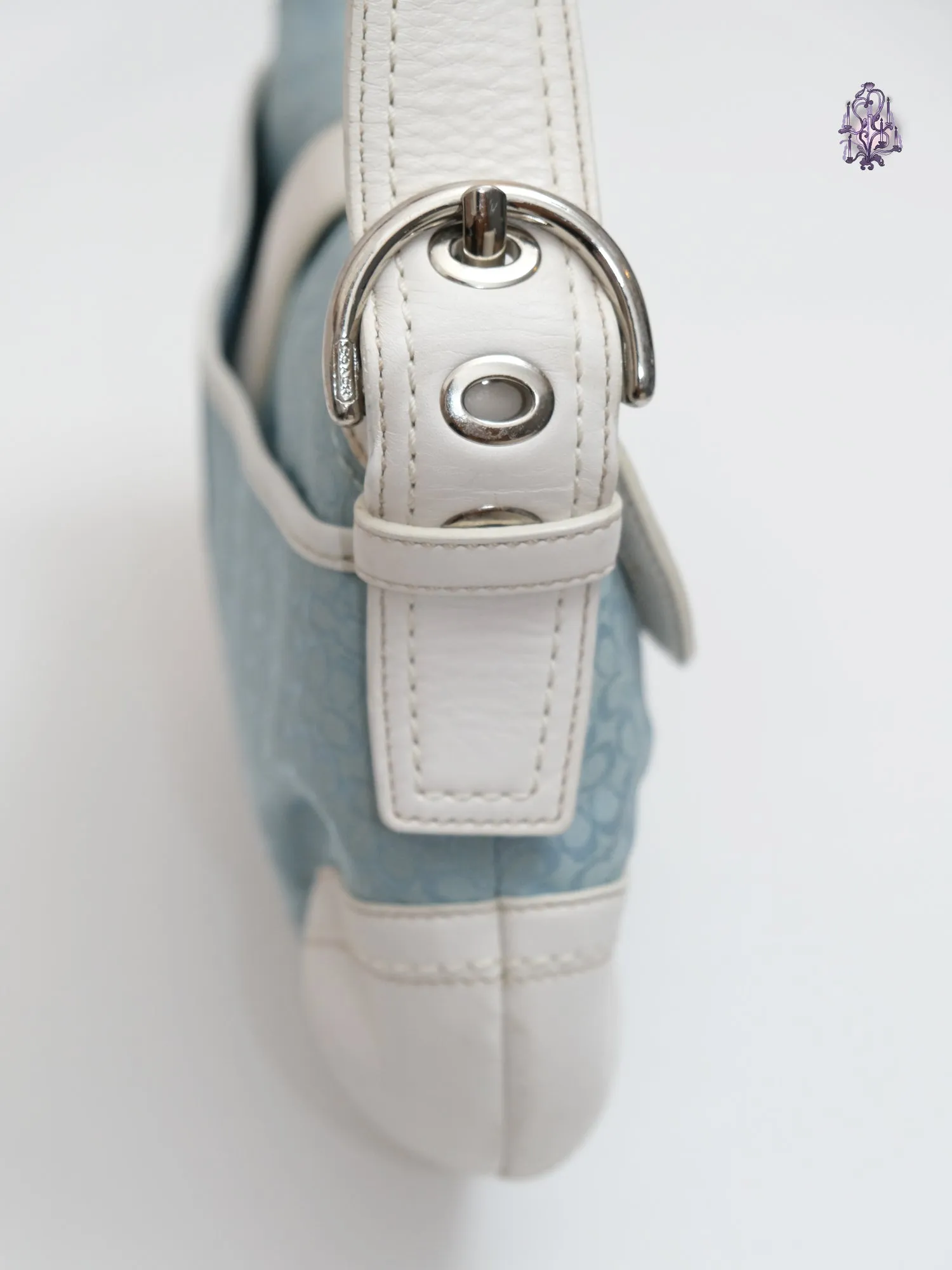  monogram baby blue handbag shoulder bag