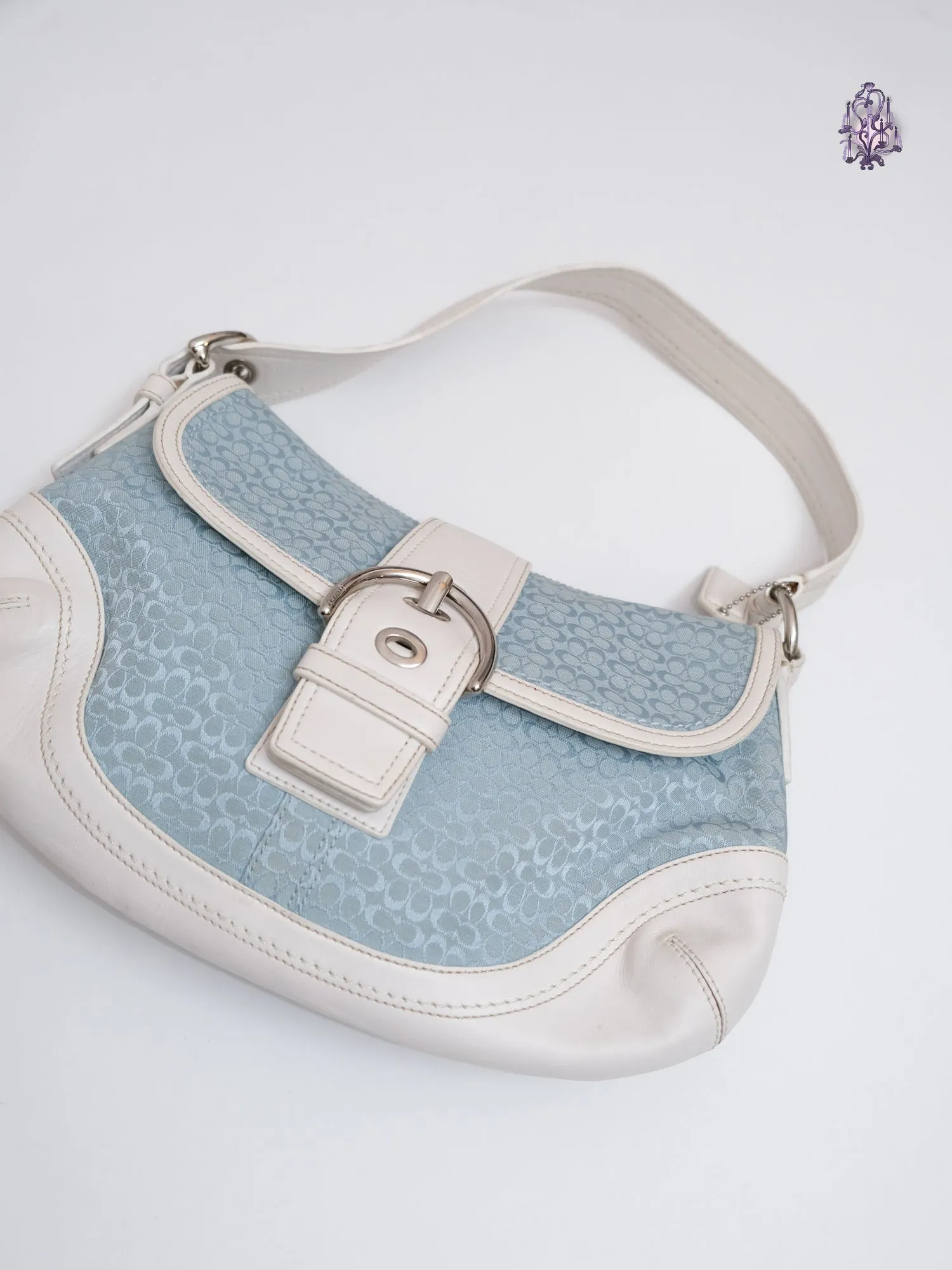  monogram baby blue handbag shoulder bag