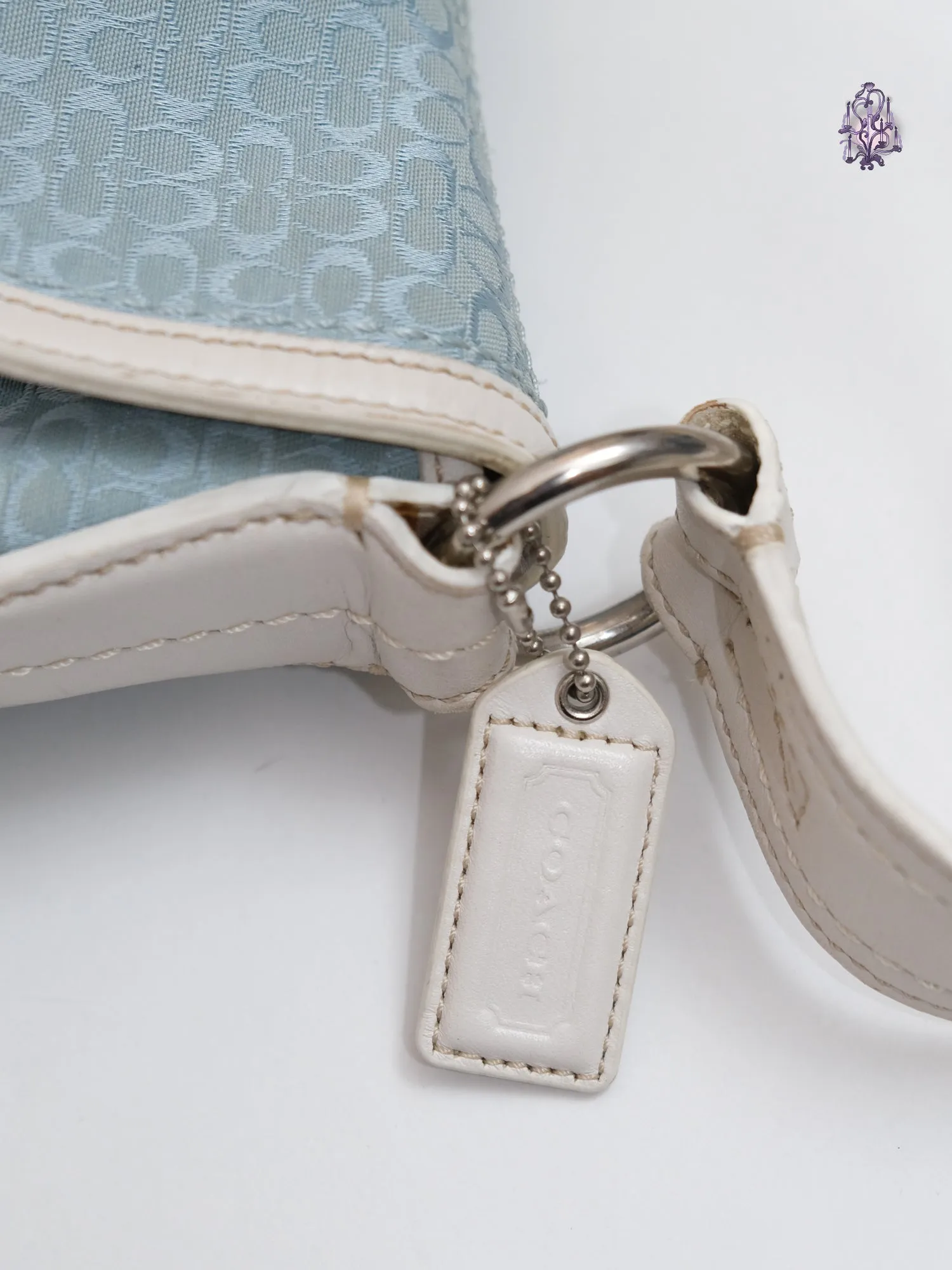 monogram baby blue handbag shoulder bag