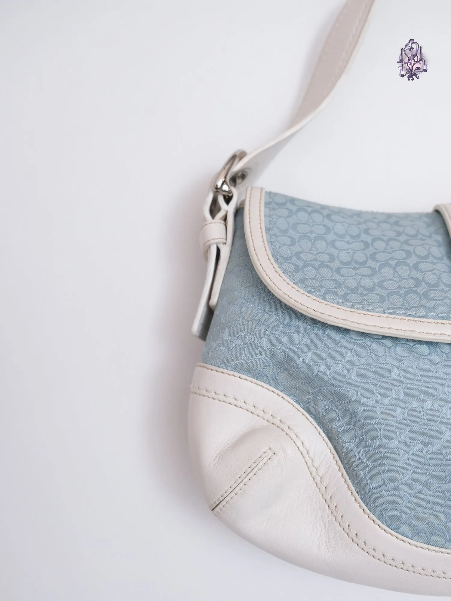  monogram baby blue handbag shoulder bag