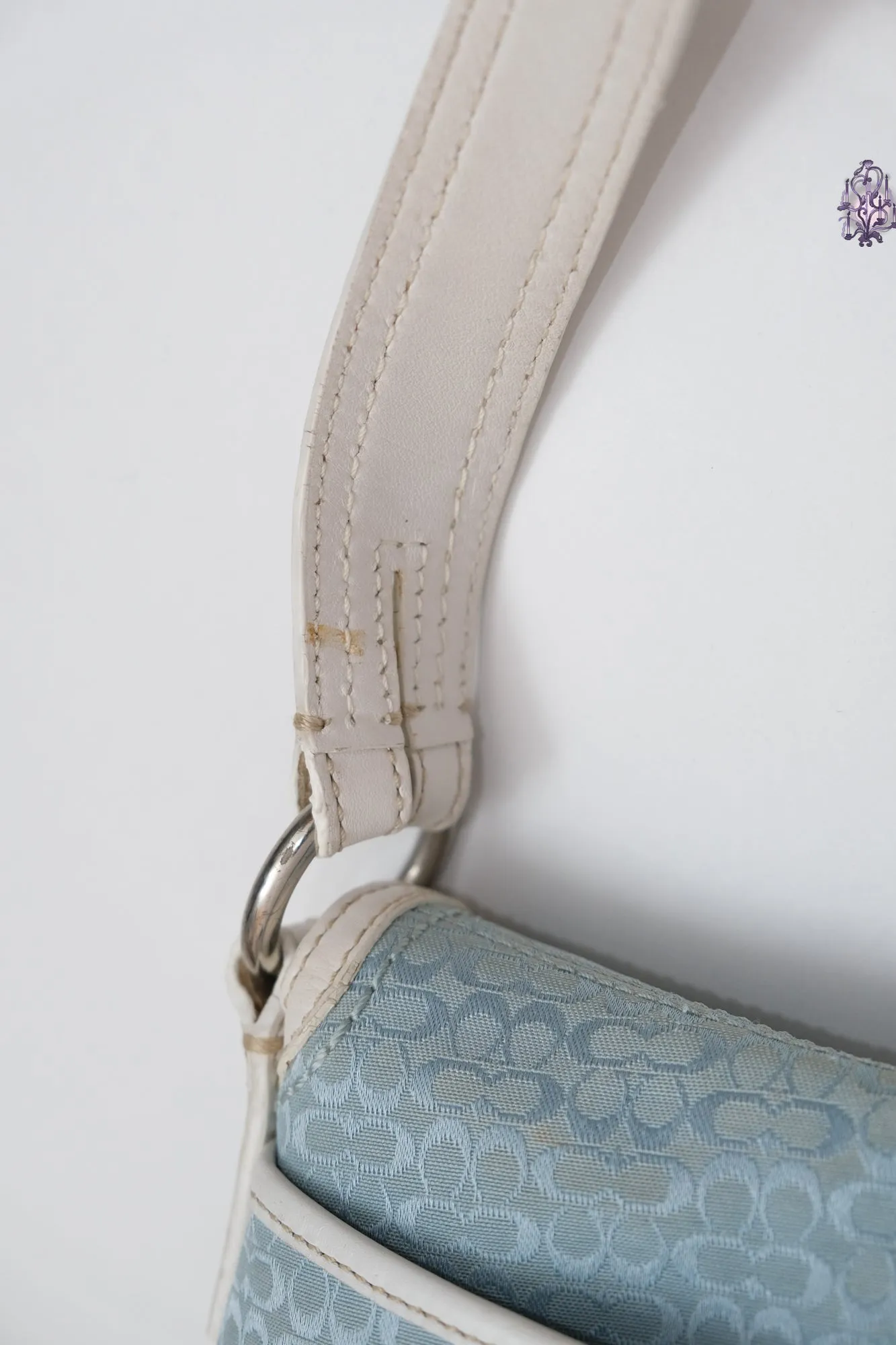  monogram baby blue handbag shoulder bag