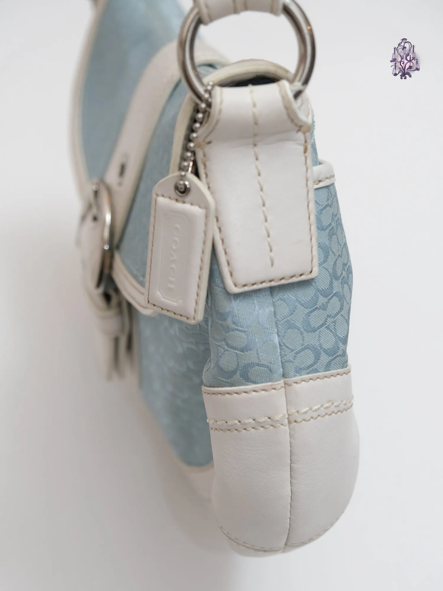  monogram baby blue handbag shoulder bag