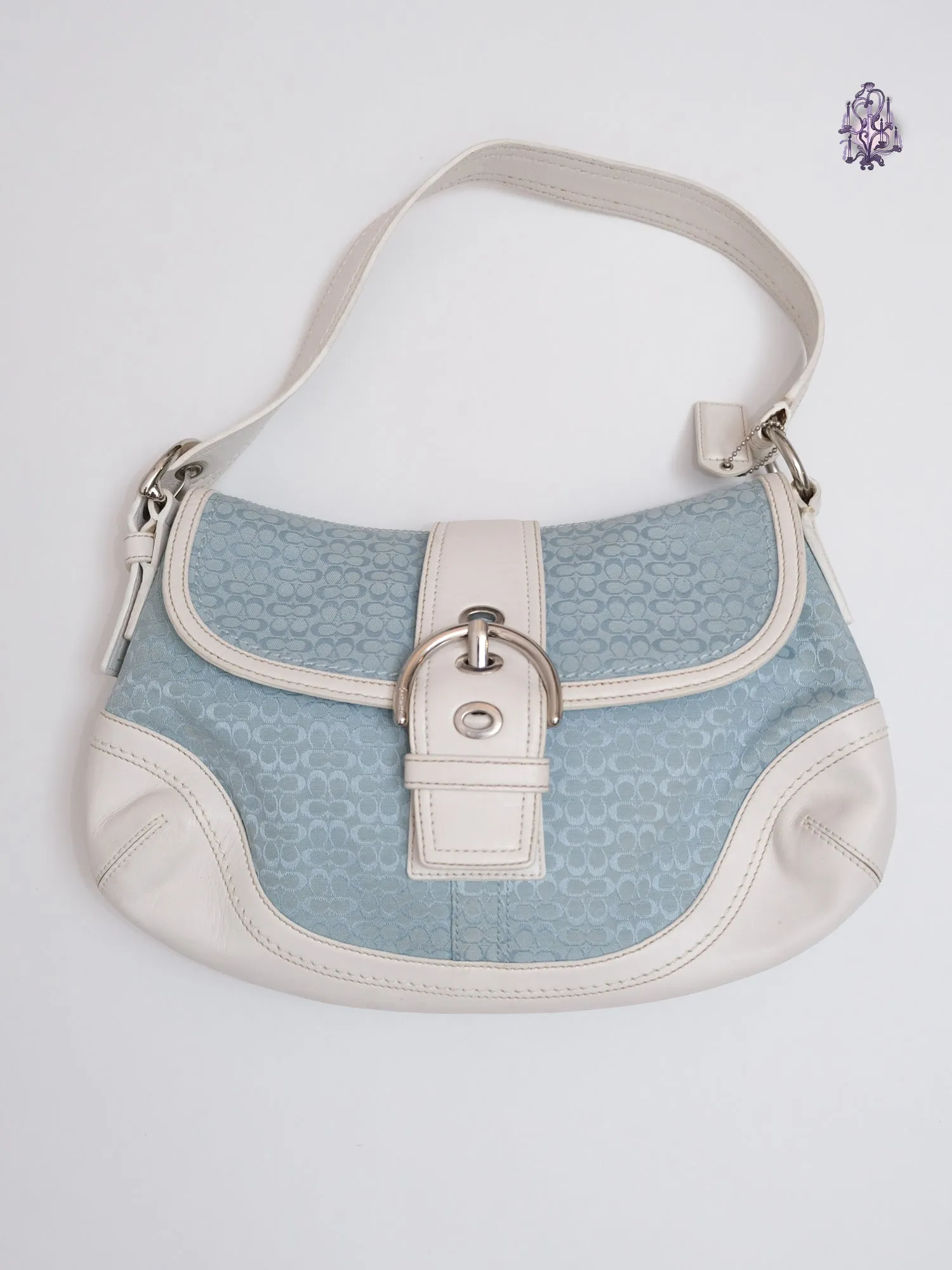  monogram baby blue handbag shoulder bag