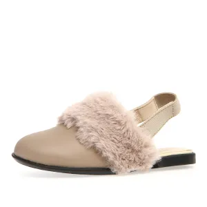 Naturino Girl's Toocuutie Fur Sandals - Taupe