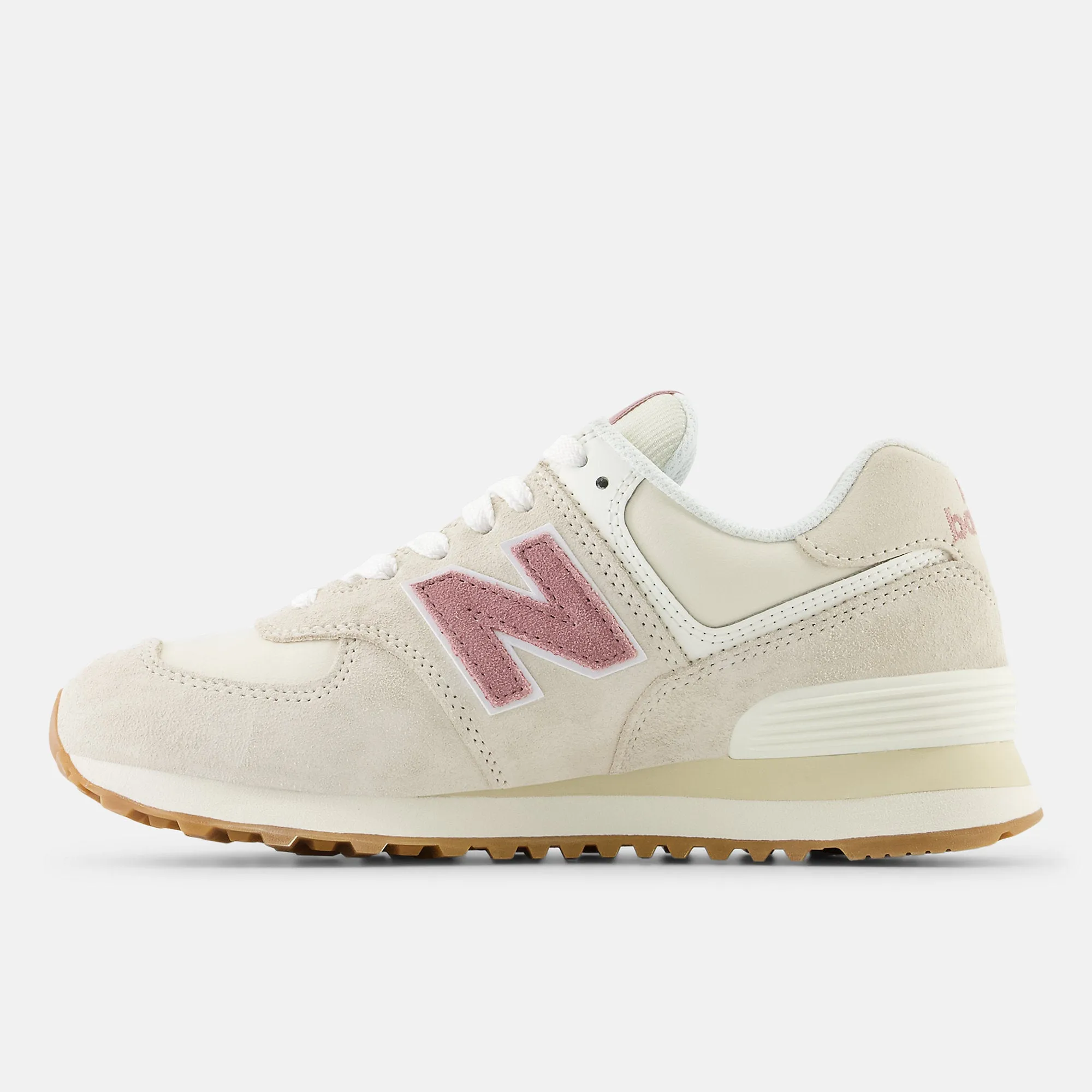 New Balance Womens 574 Fashion Trainers - Beige / Pink