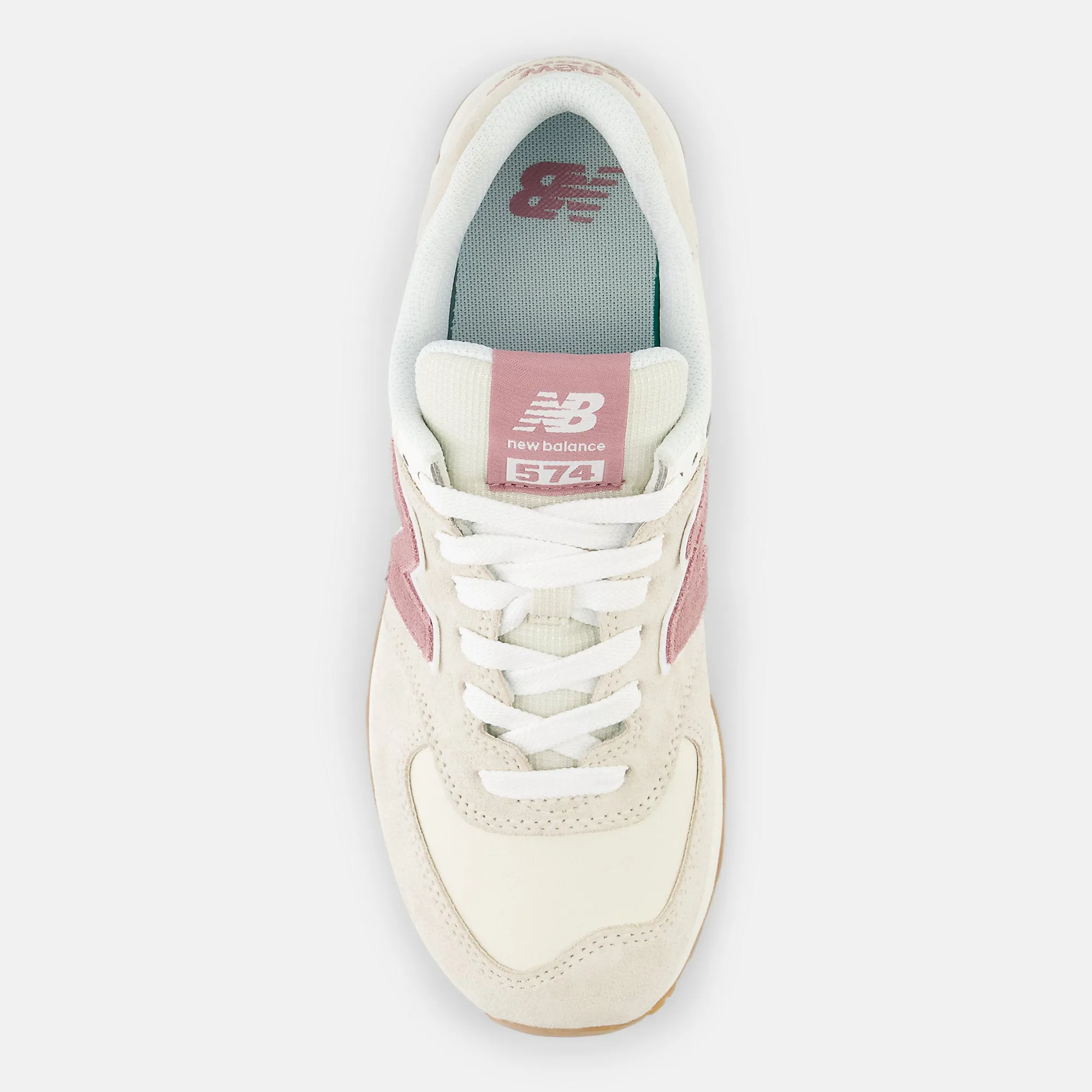 New Balance Womens 574 Fashion Trainers - Beige / Pink
