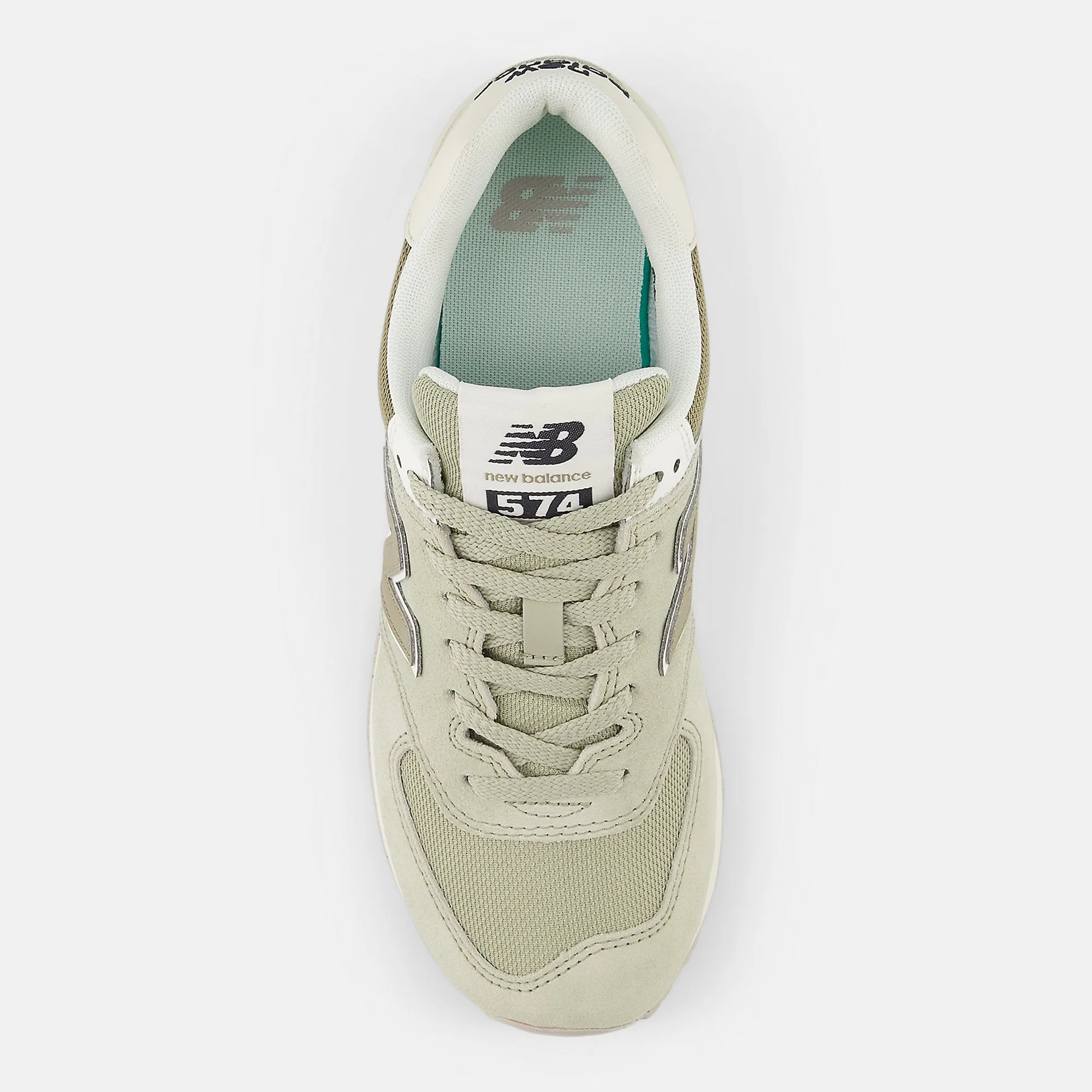 New Balance Womens 574 Fashion Trainers - Olivine / Dark Stoneware