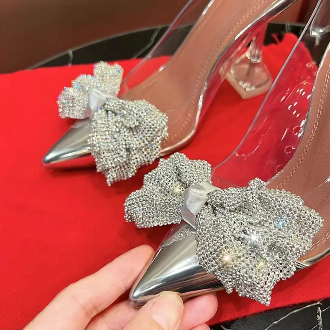 New Fairy Style Bow Transparent High Heels