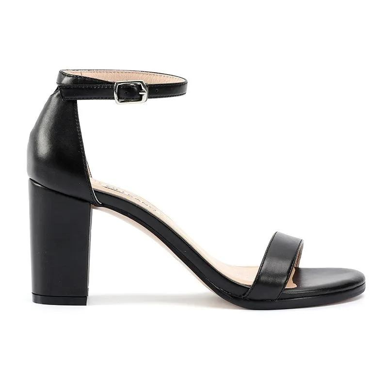 Nude Block Heels Sandals Summer Chunky Heel Buckle High Heels