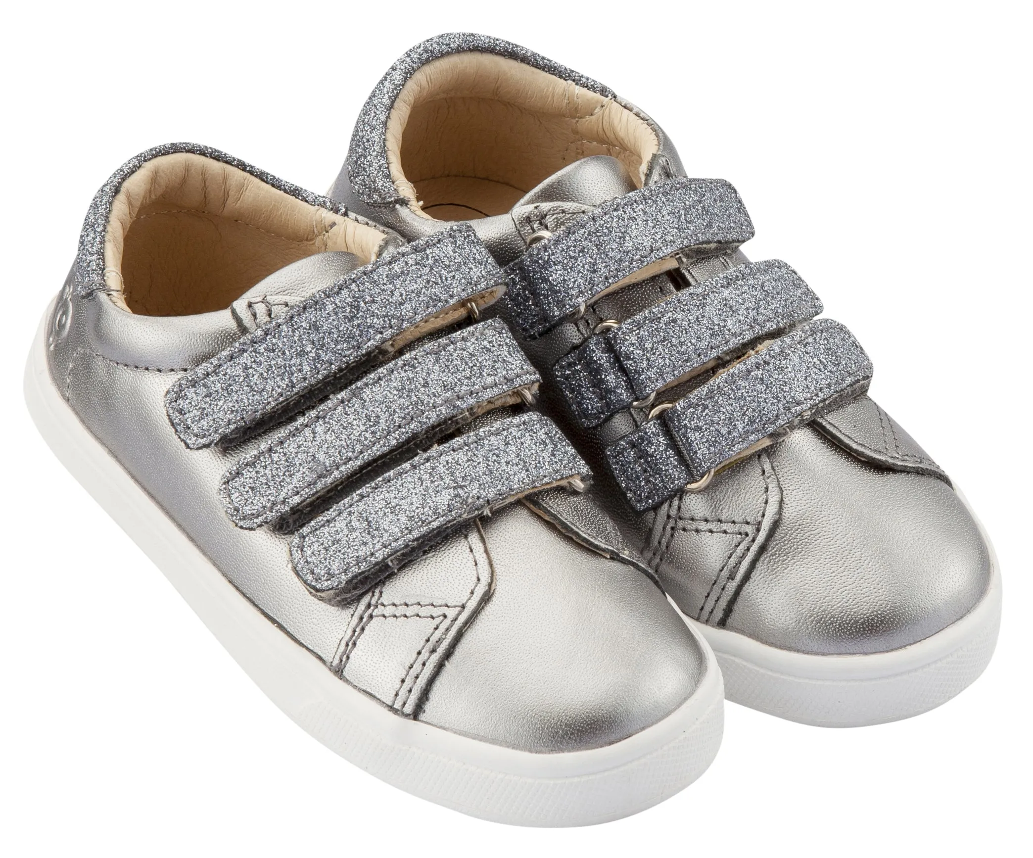 Old Soles Girl's Edgy Markert Sneakers, Rich Silver / Glam Gunmetal