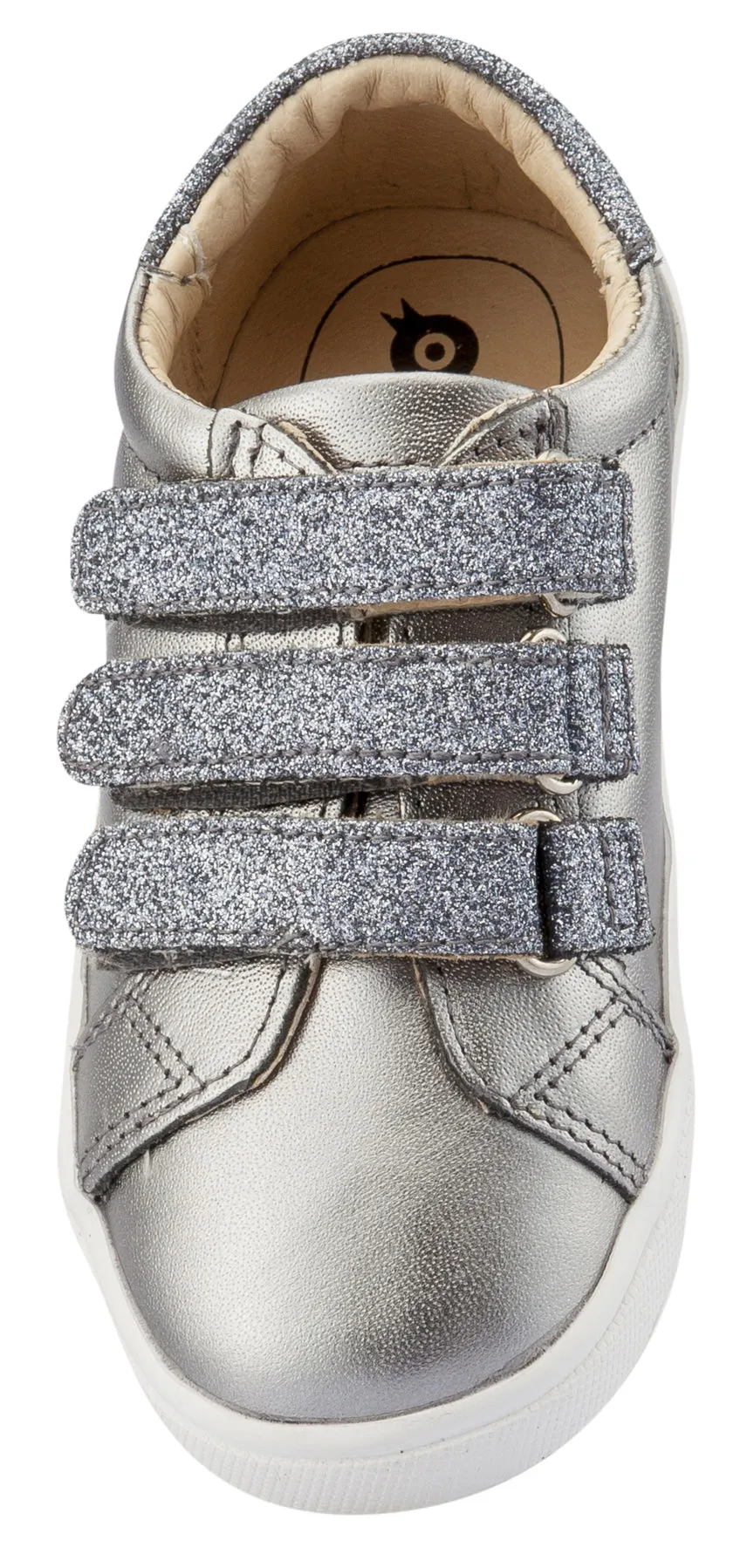 Old Soles Girl's Edgy Markert Sneakers, Rich Silver / Glam Gunmetal