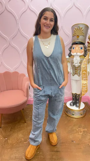 One and Done Denim Jumpsuit