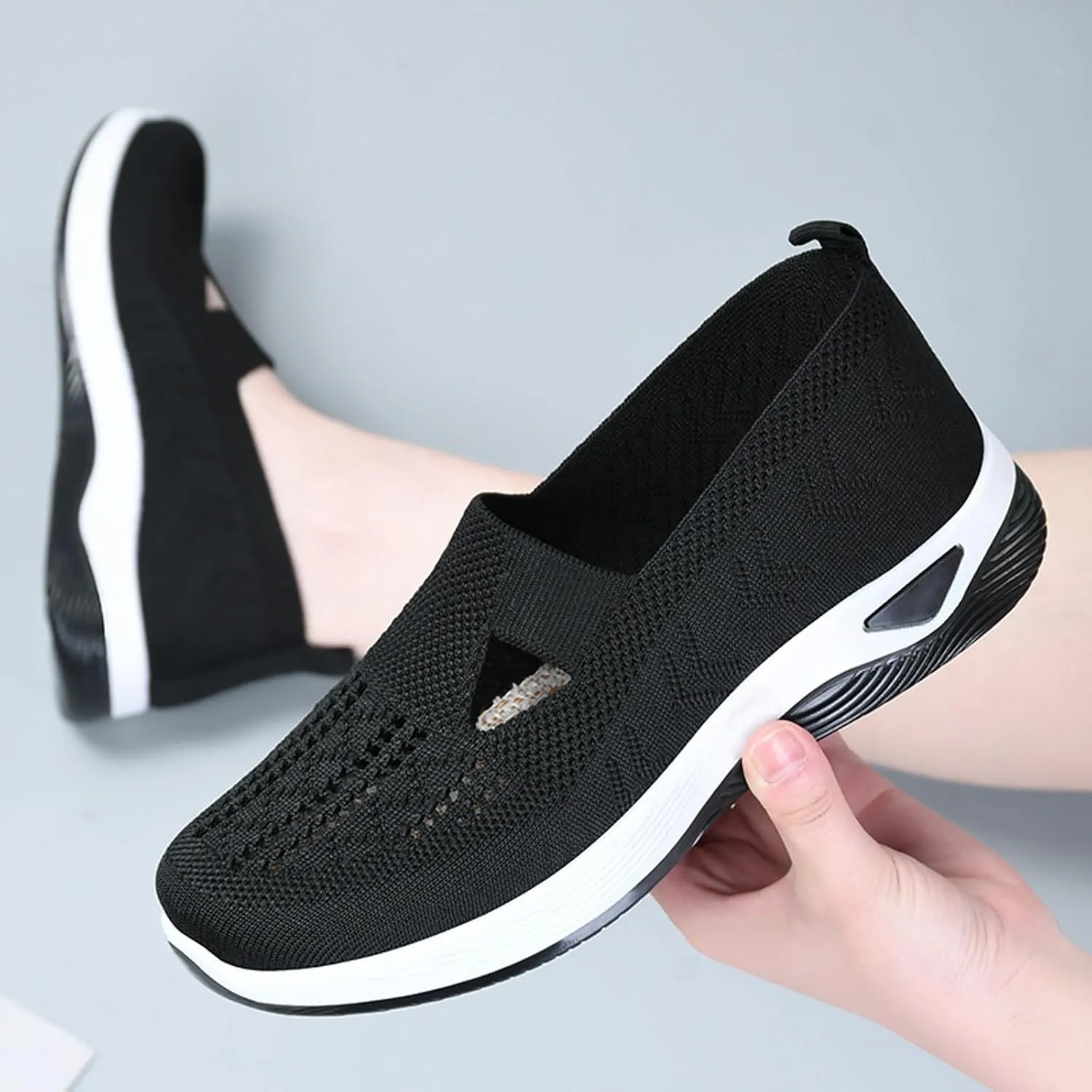 Orthopedic Walking Shoes for Women Slip On Sneakers with Arch Support Comfortable Casual Loafers Plantar Fasciitis Relief Foot Heel Pain Diabetic Feet