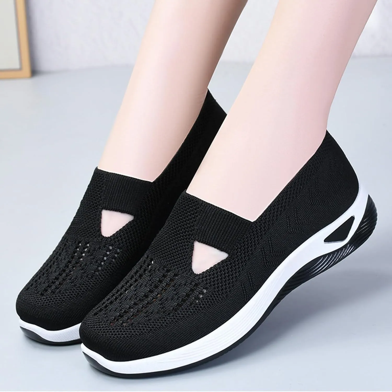 Orthopedic Walking Shoes for Women Slip On Sneakers with Arch Support Comfortable Casual Loafers Plantar Fasciitis Relief Foot Heel Pain Diabetic Feet