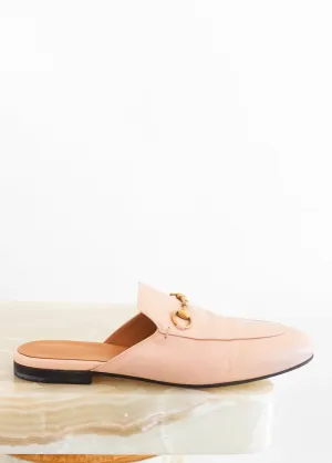 Pale pink leather Princetown mules RRP £700