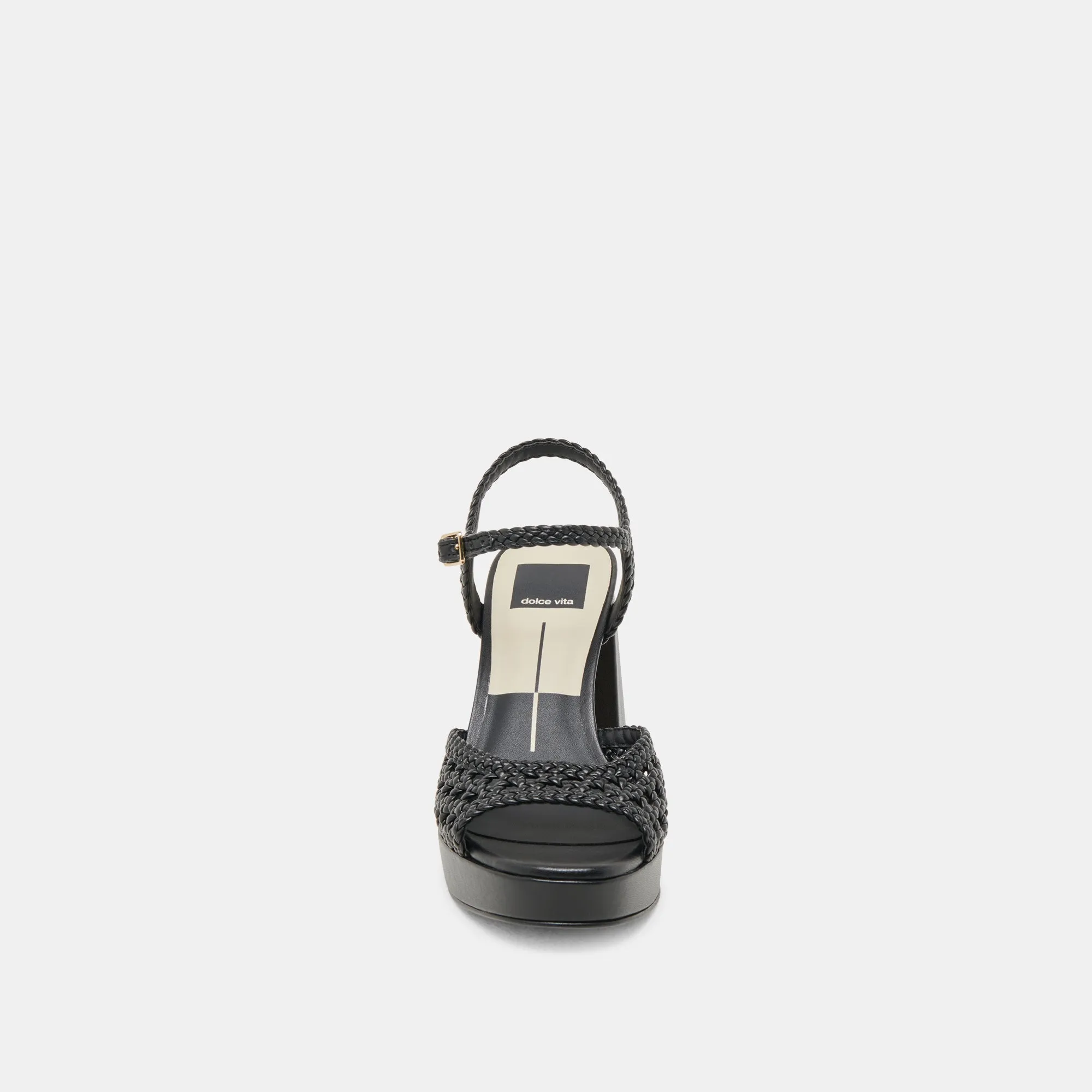 PEYTEN WIDE HEELS BLACK WOVEN STELLA