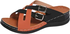 Platform Wedge Sandals for Women Summer Sandals with Arch Support Open Toe Low Platform Slides Walking 2025 Womens Crisscross Adjustable Straps Shoes Women 2025