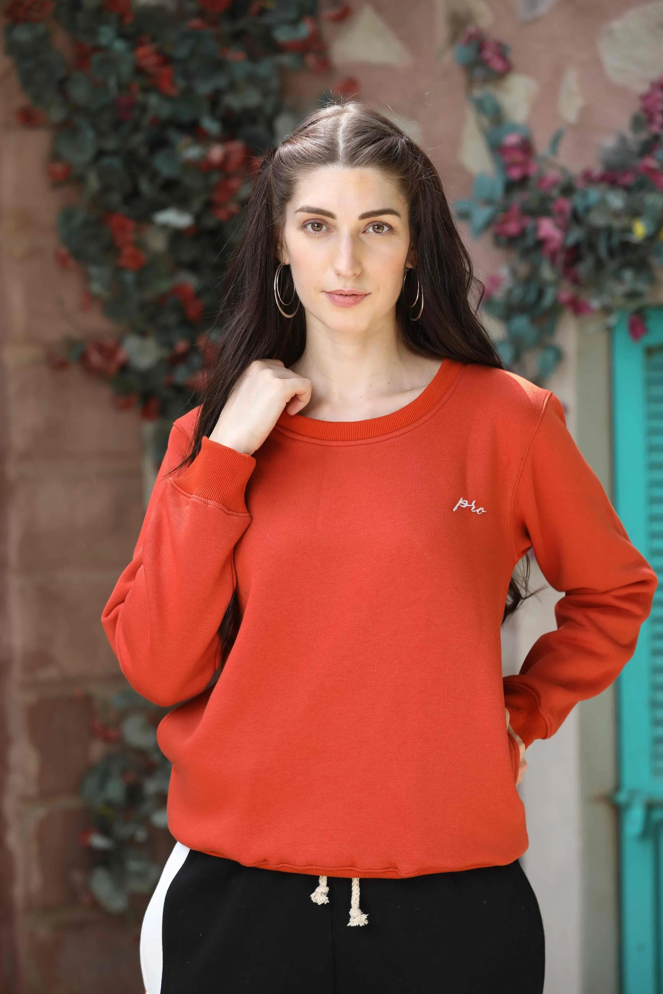 Pro Basic Rust Round Neck Sweatshirt