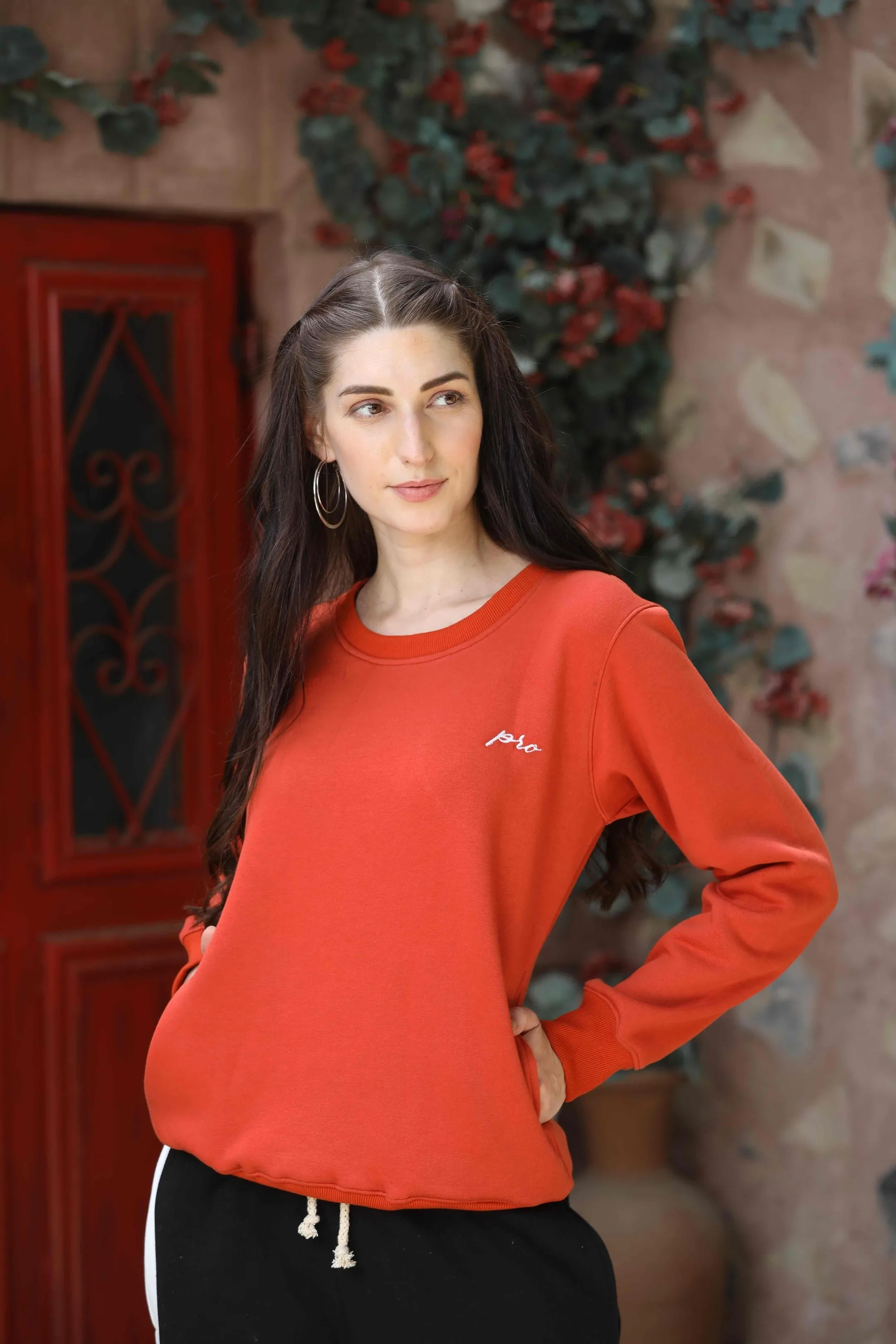 Pro Basic Rust Round Neck Sweatshirt