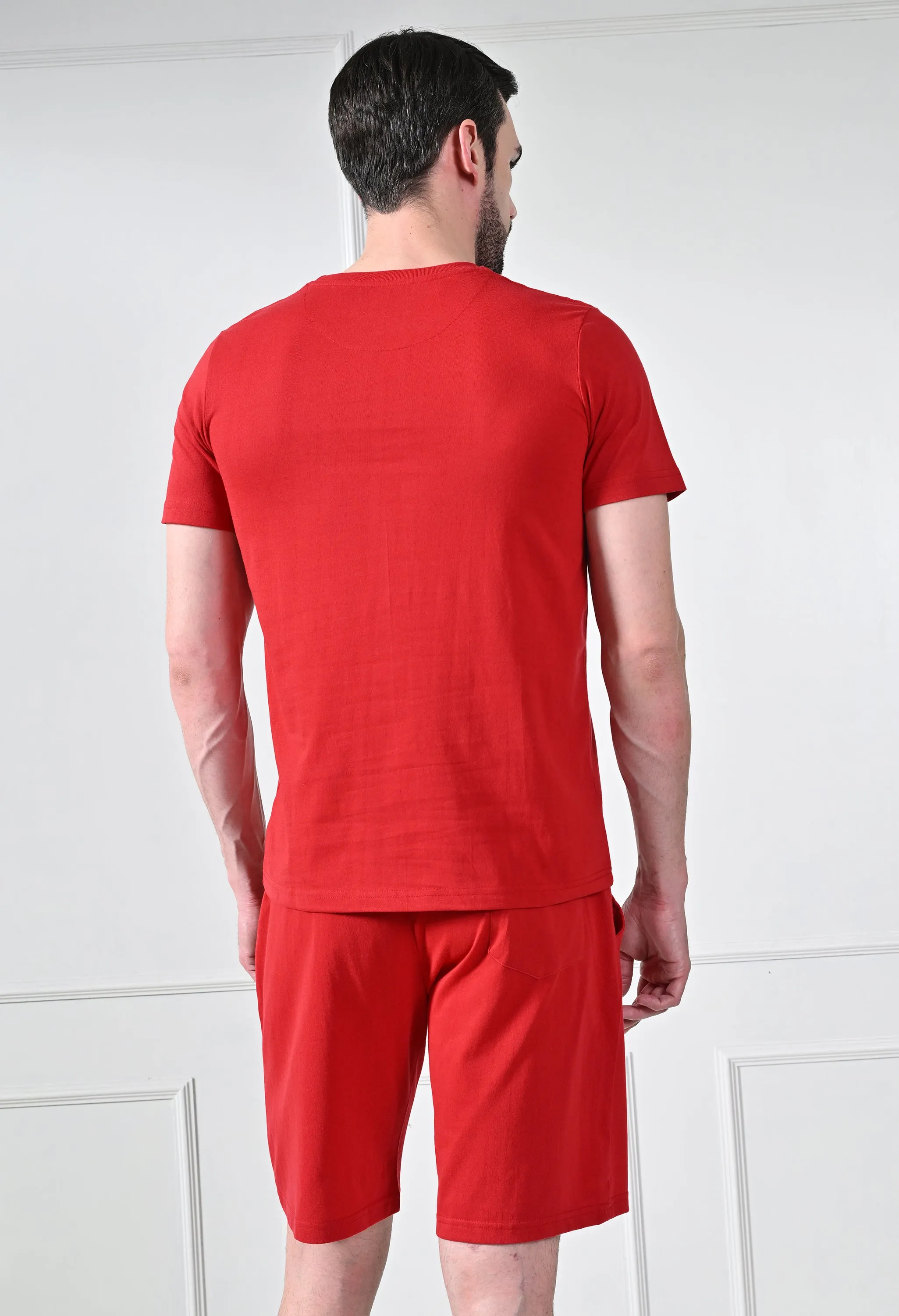 Red Printed T-Shirt With Shorts  Co-Ord Set