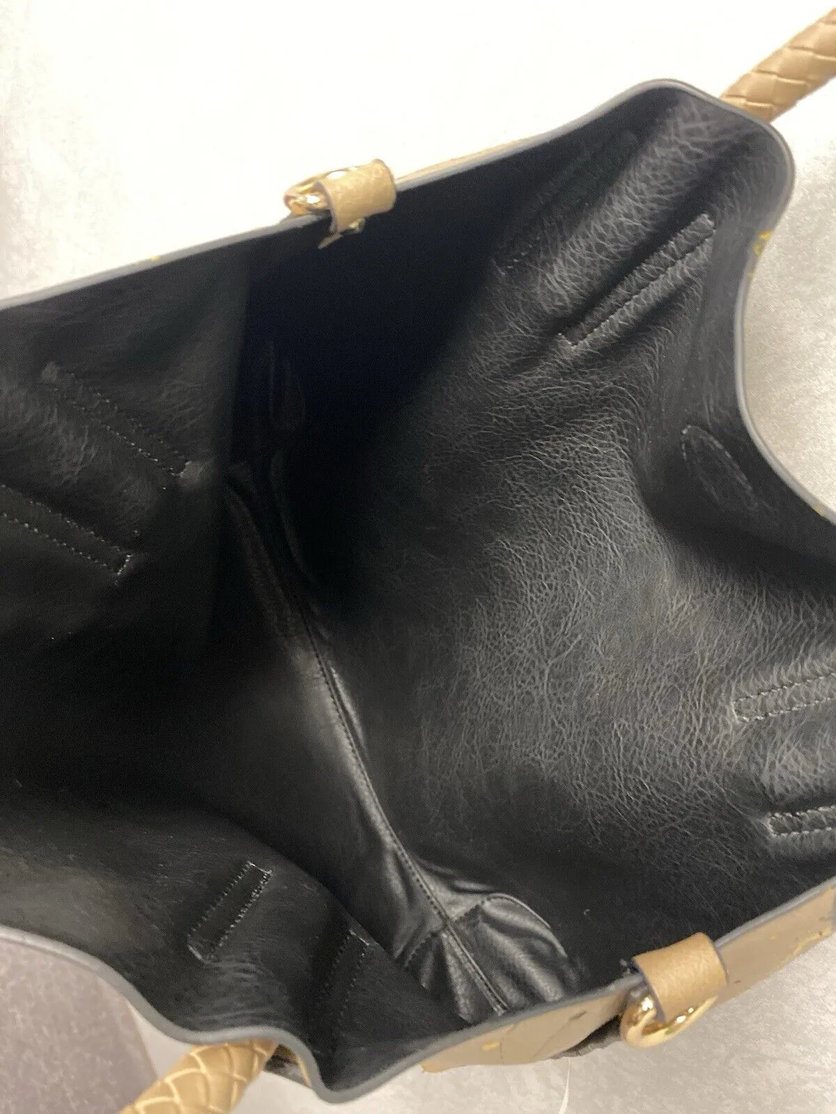 Revamped Reversible Tan/Black Hand Painted Tote Bag